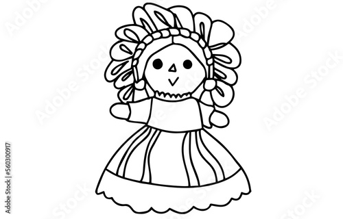 Mexican traditional doll silhouette