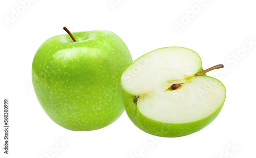 Green apple on transparent png