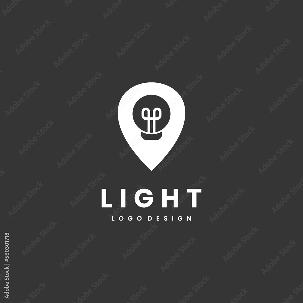 light bulb combine with pointer logo design modern concept light bulb combine with pointer logo design modern concept