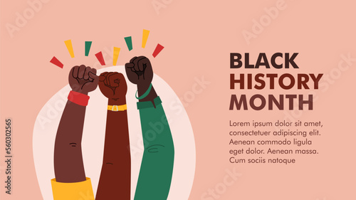 black history month hand banner template