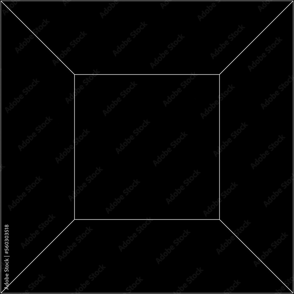 black  space with  perspective grid line, 3d rendering