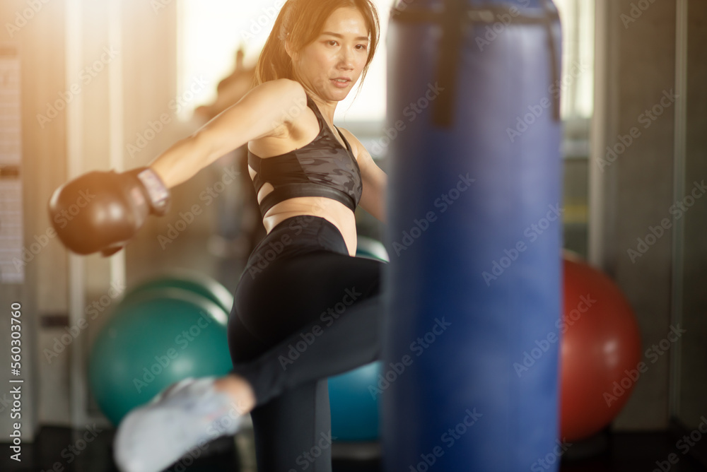 Young asian women sport. lifestyle female workout exercising