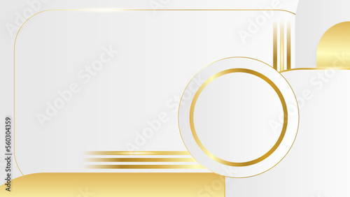 Modern abstract white and gold background vector. Elegant concept design with golden line.