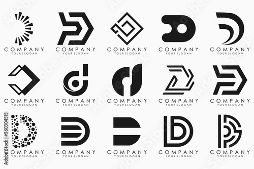 abstract letter D logo icon set. design for business of luxury, elegant, simple. photo