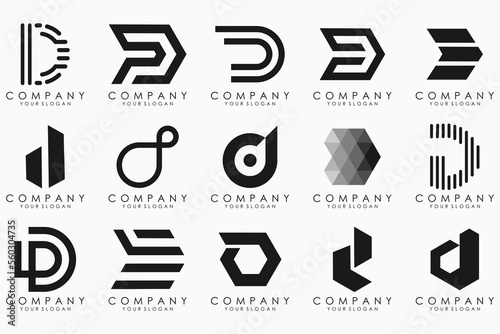 abstract letter D logo icon set. design for business of luxury, elegant, simple.