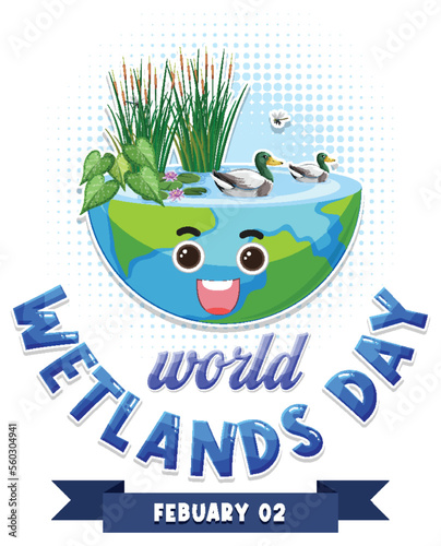 World wetlands day on February icon
