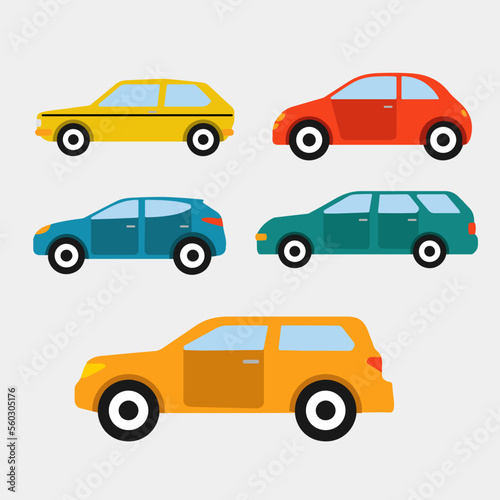 Set of Car Flat Design