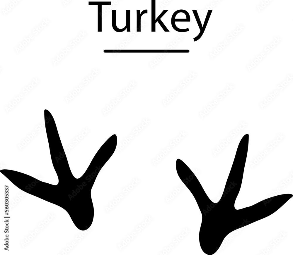Turkey Silhouette with trails. Vector Illustration on white background..eps Turkey Silhouette with trails. Vector Illustration on white background..eps