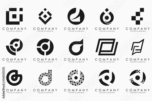 abstract letter D logo icon set. design for business of luxury, elegant, simple. photo