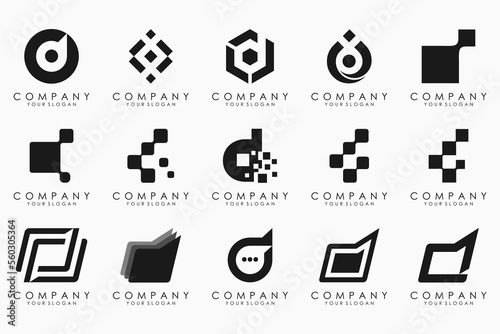 abstract letter D logo icon set. design for business of luxury, elegant, simple. photo