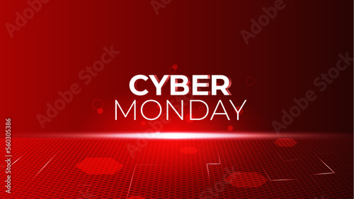 Cyber monday editable text effect suitable for cyber monday red themed events.