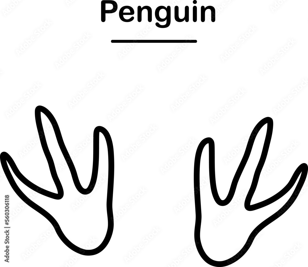 Penguin Silhouette with trails. Vector Illustration on white background Penguin Silhouette with trails. Vector Illustration on white background