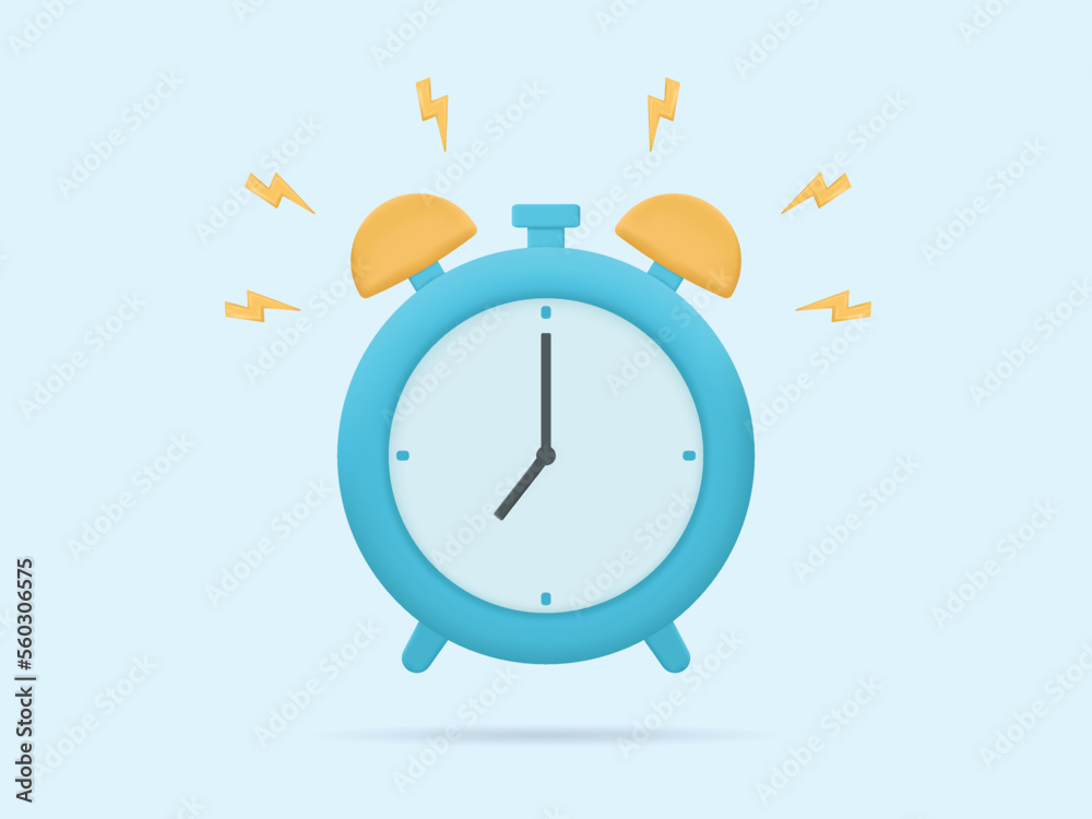 3D alarm clock. Alarming ring illustration 3D alarm clock. Alarming ring illustration