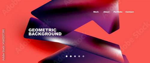 Landing page background template. Abstract geometric shapes composition. Vector illustration for wallpaper, banner, background