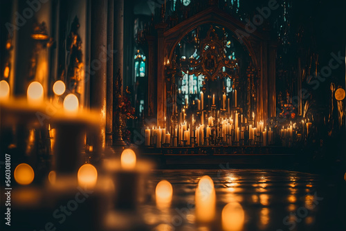Candles in a church photograph, Candlemas day, background for candlemas day 