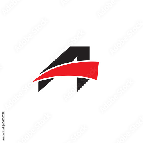 Letter A Swoosh Logo Design Vector.