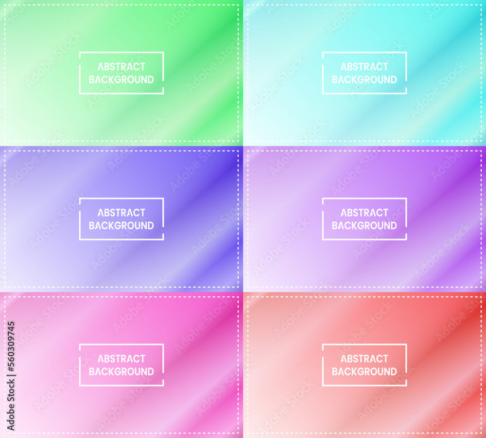 six sets of set of white gradient background with diagonal shining and frame. simple, modern and colorful. used for background, backdrop, wallpaper, banner and homepage