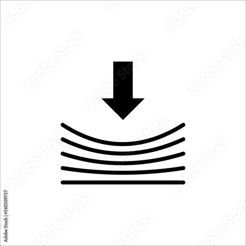 Elasticity line icon, vector pictogram of elastic material. Resilience material sign. Quality design element, vector illustration on white background