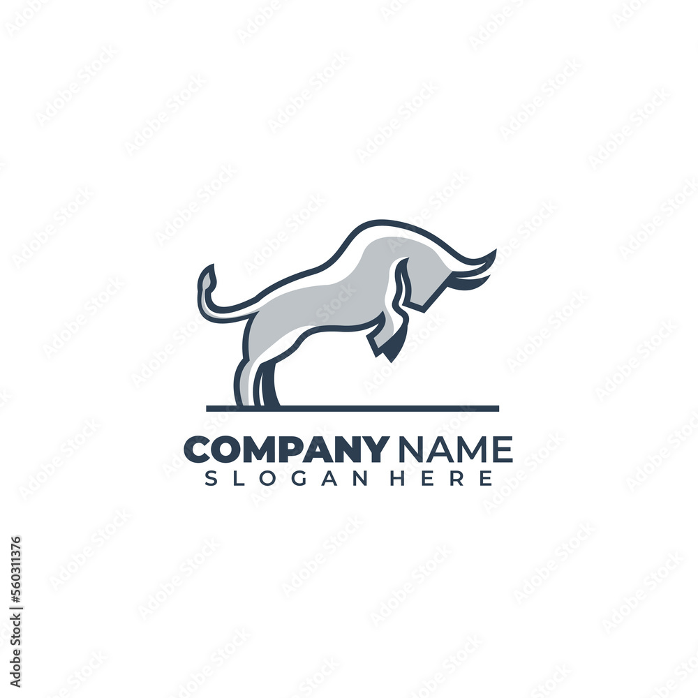 bull design vector logo line design template