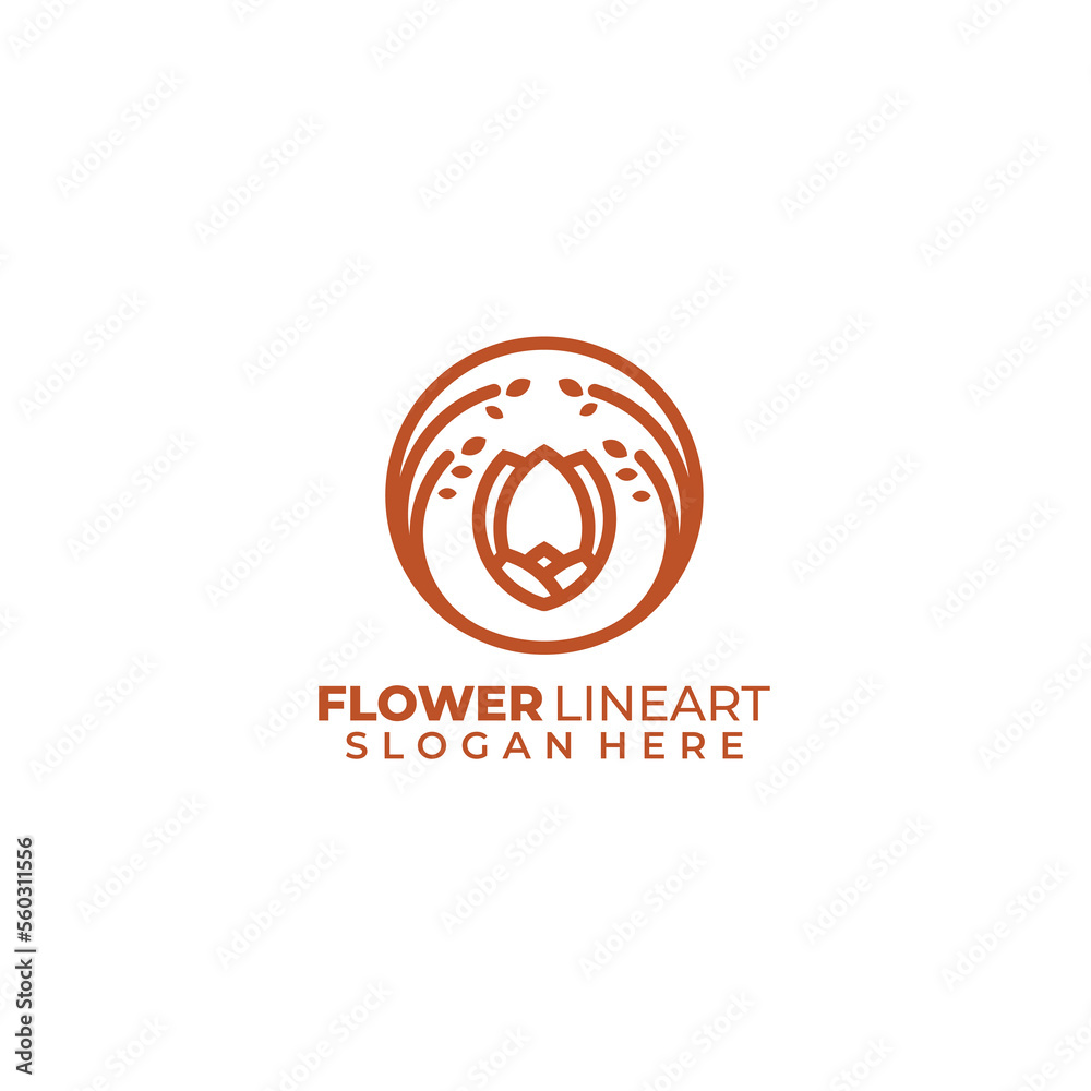 tulip line art logo template illustration design tulip line art logo template illustration design