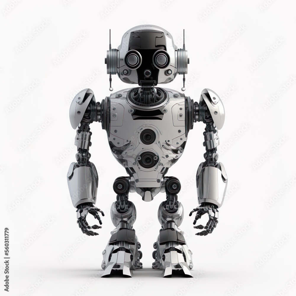 Artificial intelligence robot on white background, AI Generate Artificial intelligence robot on white background, AI Generate