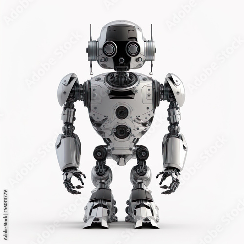 Artificial intelligence robot on white background, AI Generate