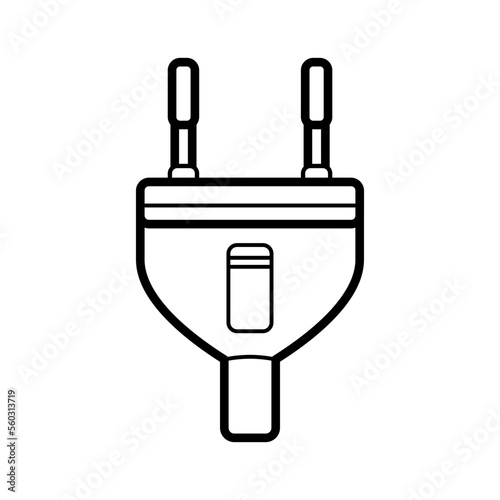 2 Pin Round Plug Electric Power Adapter Cable Vector Icon Illustration photo