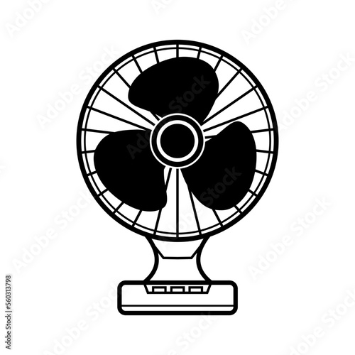 Simple And Clean Mini Electric Fan Vector Icon Illustration