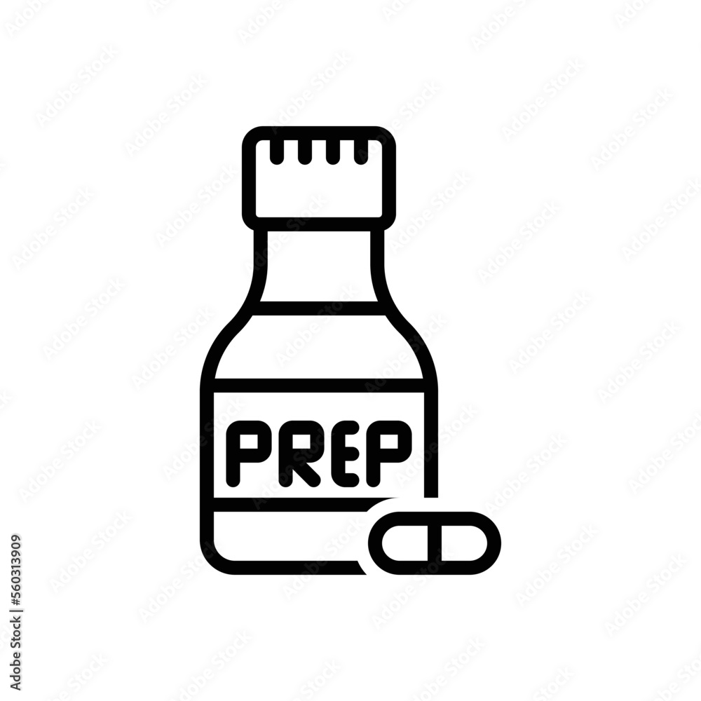 Black line icon for prep