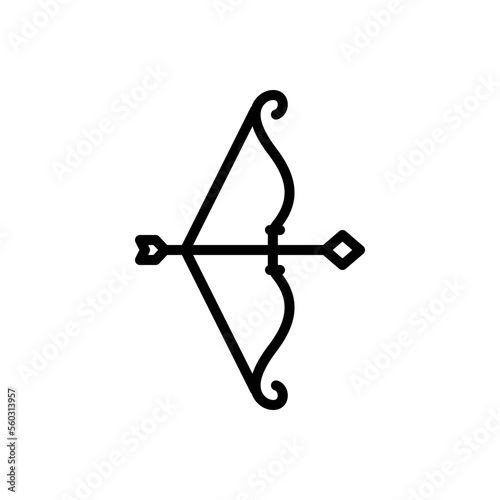 Black line icon for bow