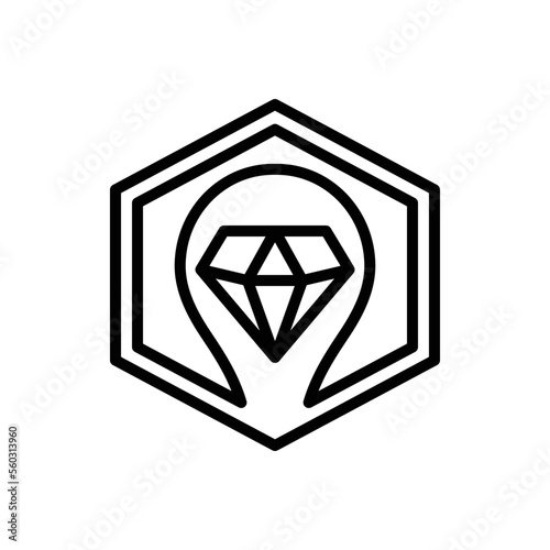 Black line icon for brilliant