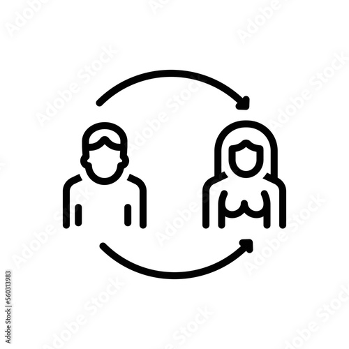 Black line icon for conversion 