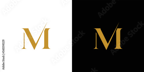 The initials logo letter MV is elegant and luxurious design