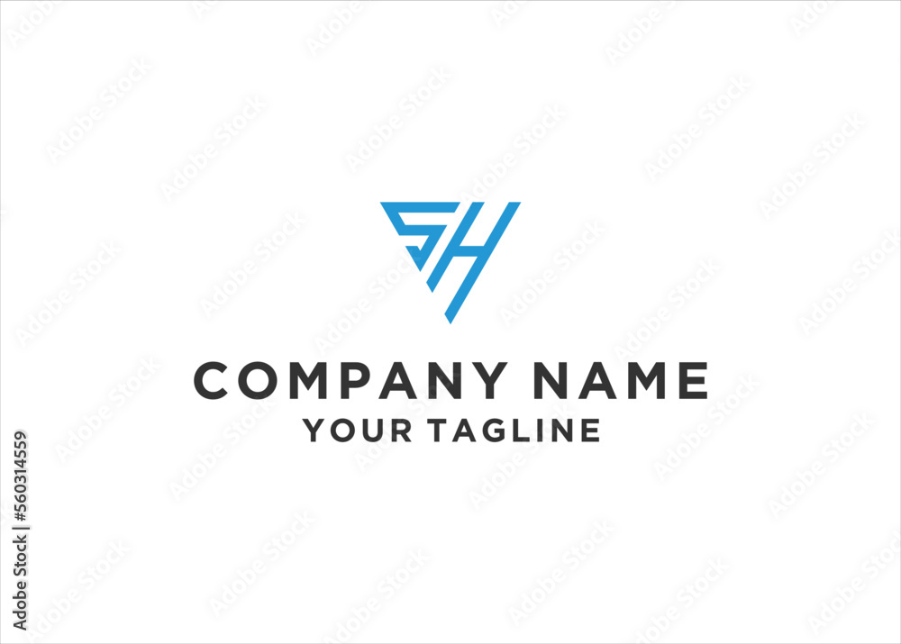 initial Letter SH Logo Design Vector initial Letter SH Logo Design Vector