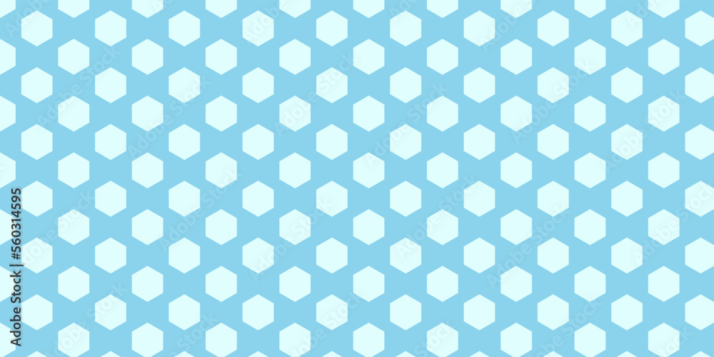 Hexagon pattern on pastel blue background