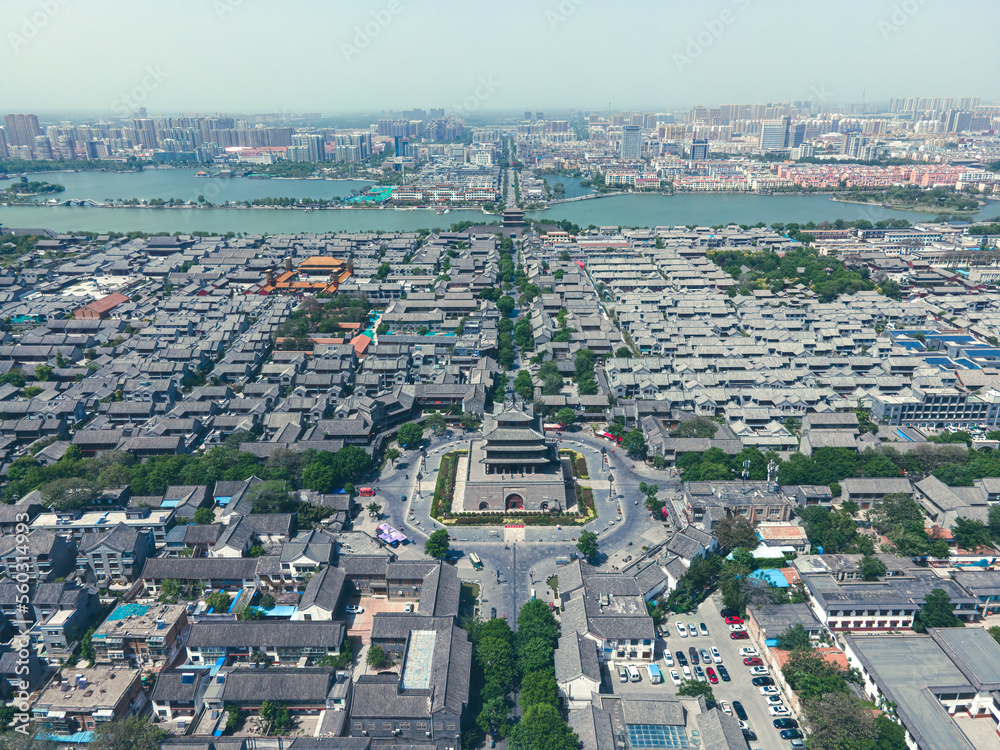 Fototapeta premium Shandong Liaocheng, an empty panorama in the ancient city of Dongchang
