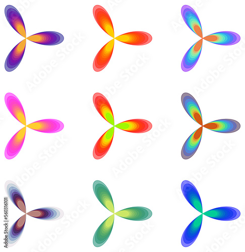 A Spectacular Array of Flowers to chose from the beautiful set of flowers: From Petals to Circular Patterns, Multishade to Rainbow-Colored, A Retro Artistic Illustration