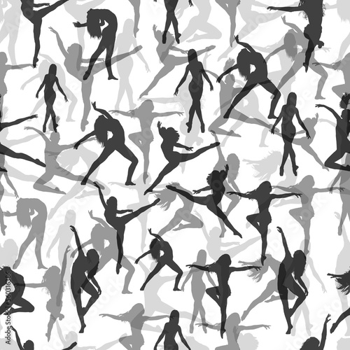 seamless pattern silhouette in dance