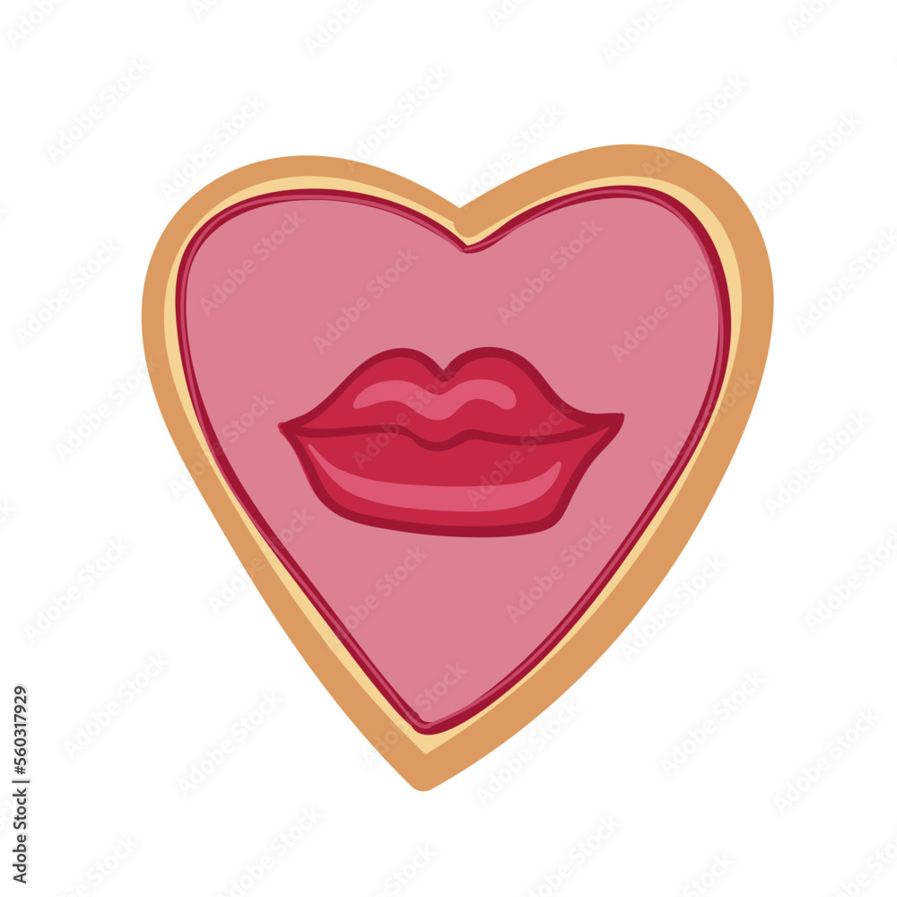 Cookies for Valentine s Day, Decorative objects for Mother s Day, Valentine s Day, Women s Day and valentines. Cartoon style, vector illustration. Cookies for Valentine s Day, Decorative objects for Mother s Day, Valentine s Day, Women s Day and valentines. Cartoon style, vector illustration.
