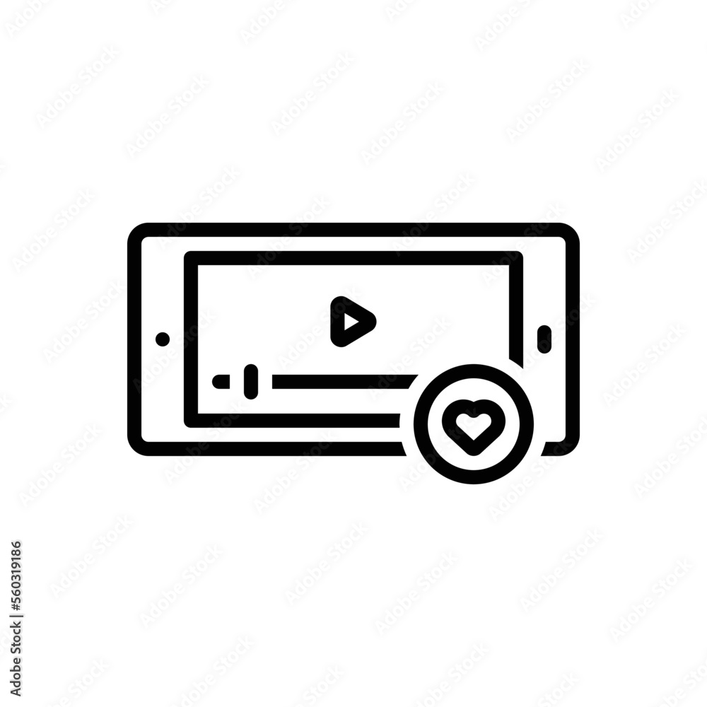 Black line icon for liked Black line icon for liked