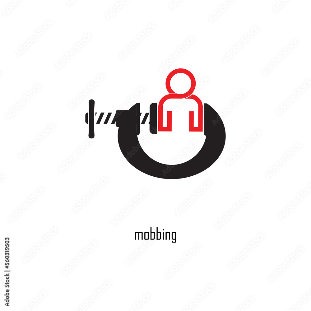 mobbing sign on white background mobbing sign on white background