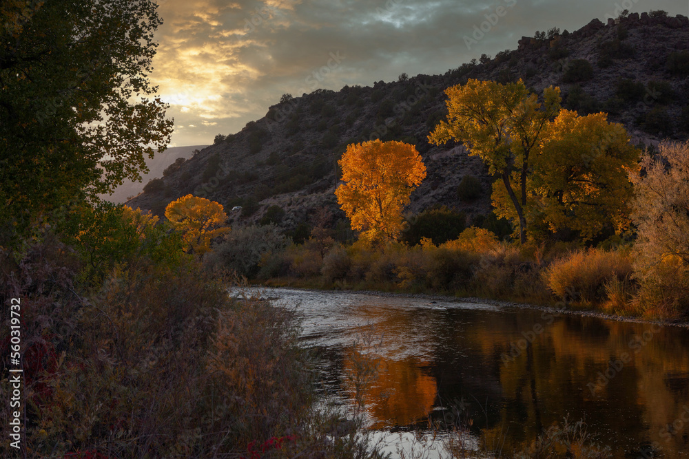 Obraz premium Fall in Embudo, Rio Arriba County, New Mexico