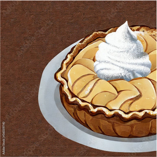 Apfelkuchen mit Sahne und Kaffee