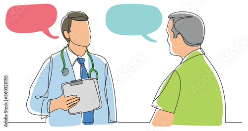hospital doctor consulting male patient - PNG image with transparent background isolated
