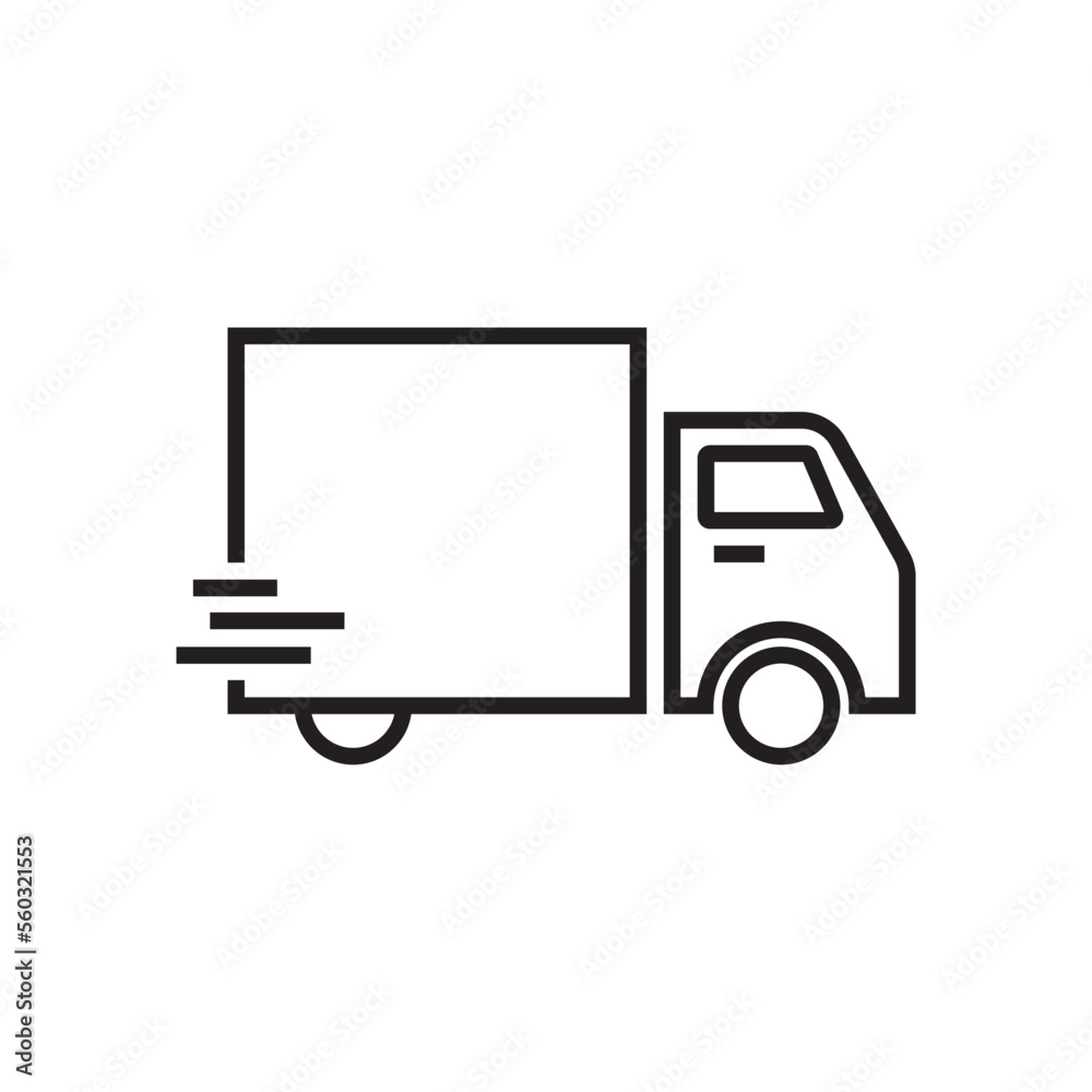 On delivery service icon with black outline style. Related to order tracking, delivery home, warehouse, truck, scooter, courier and cargo icons. Shipping symbol. Vector illustration On delivery service icon with black outline style. Related to order tracking, delivery home, warehouse, truck, scooter, courier and cargo icons. Shipping symbol. Vector illustration