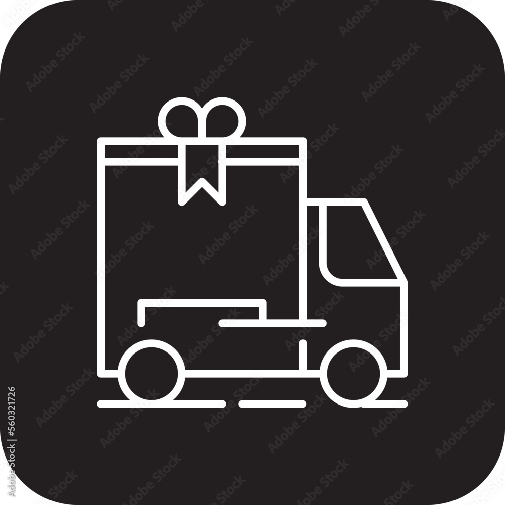 Free Delivery service icon with black filled line style. Related to order tracking, delivery home, warehouse, truck, scooter, courier and cargo icons. Shipping symbol. Vector illustration