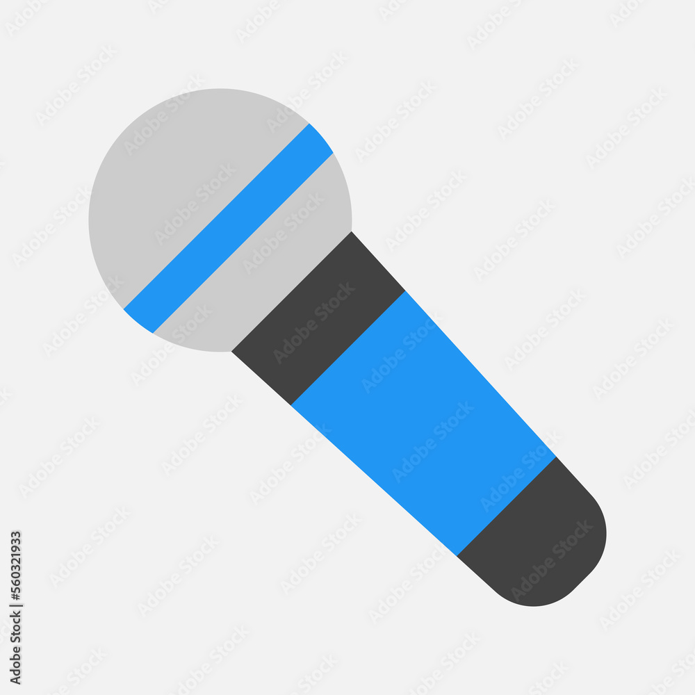 Mic icon in flat style about multimedia, use for website mobile app presentation Mic icon in flat style about multimedia, use for website mobile app presentation