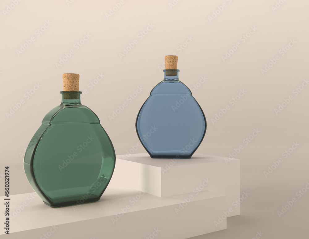 3D Rendered Bottles Mockup Template 3D Rendered Bottles Mockup Template