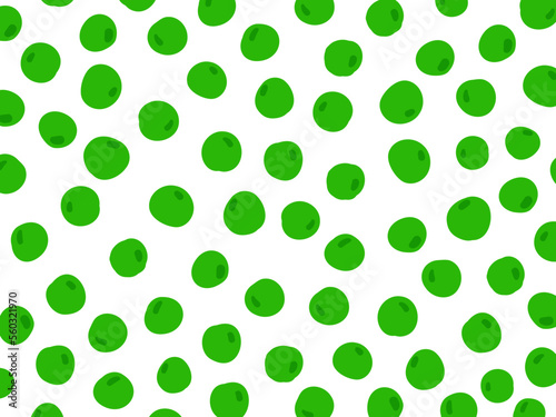 かわいいエンドウの豆セット／手描きイラスト素材