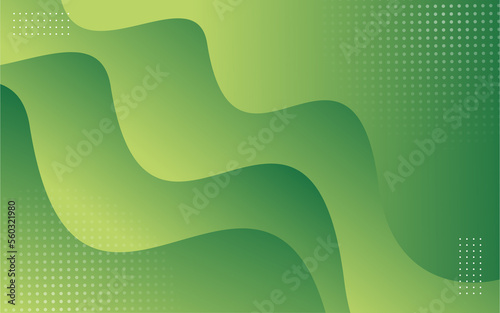 Abstract colorful green curve background